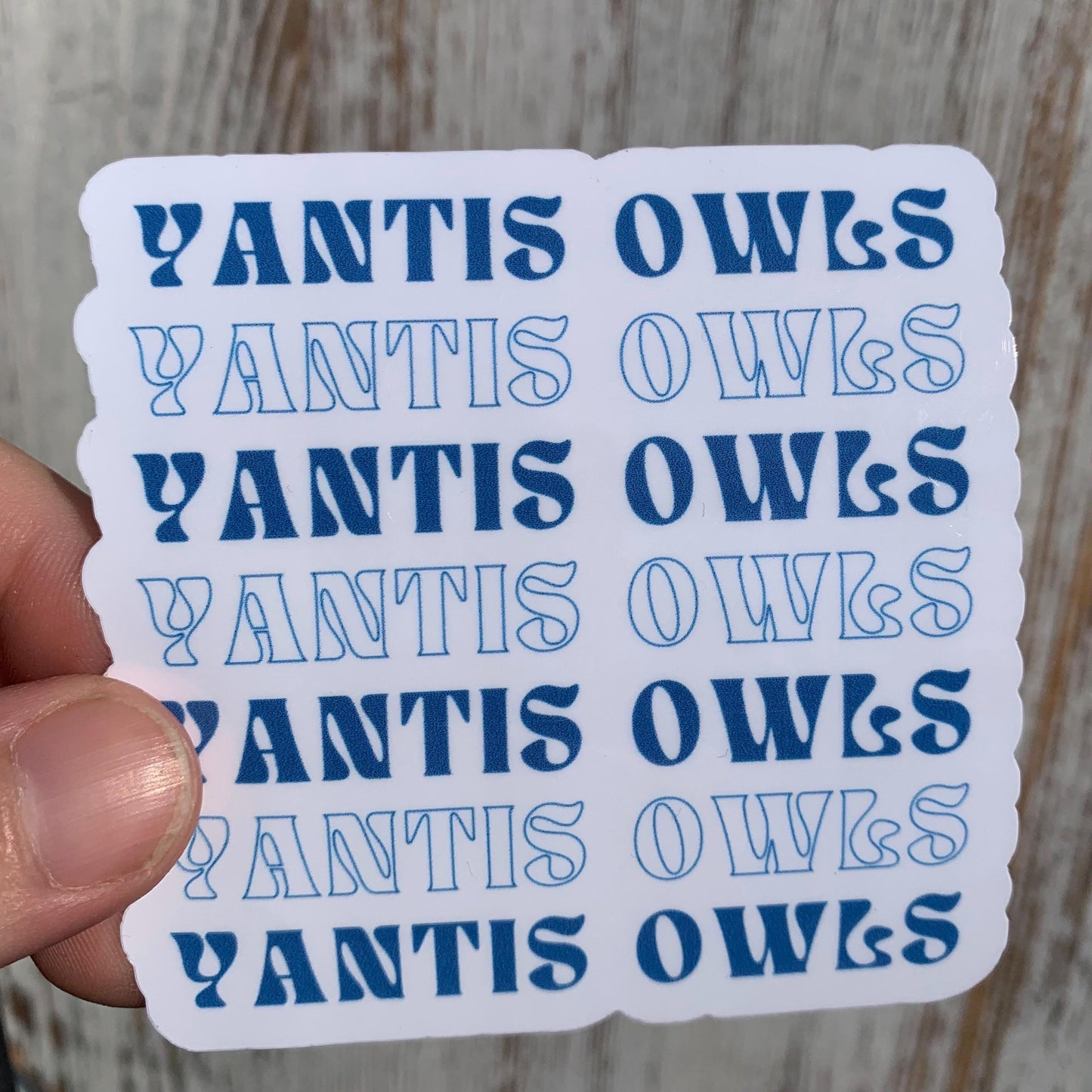 Waterproof Yantis Owls Repeating Pattern 3” Die-Cut Sticker – School Spirit Decal Accessory for Water Bottles, Notebooks, Laptops, and More!