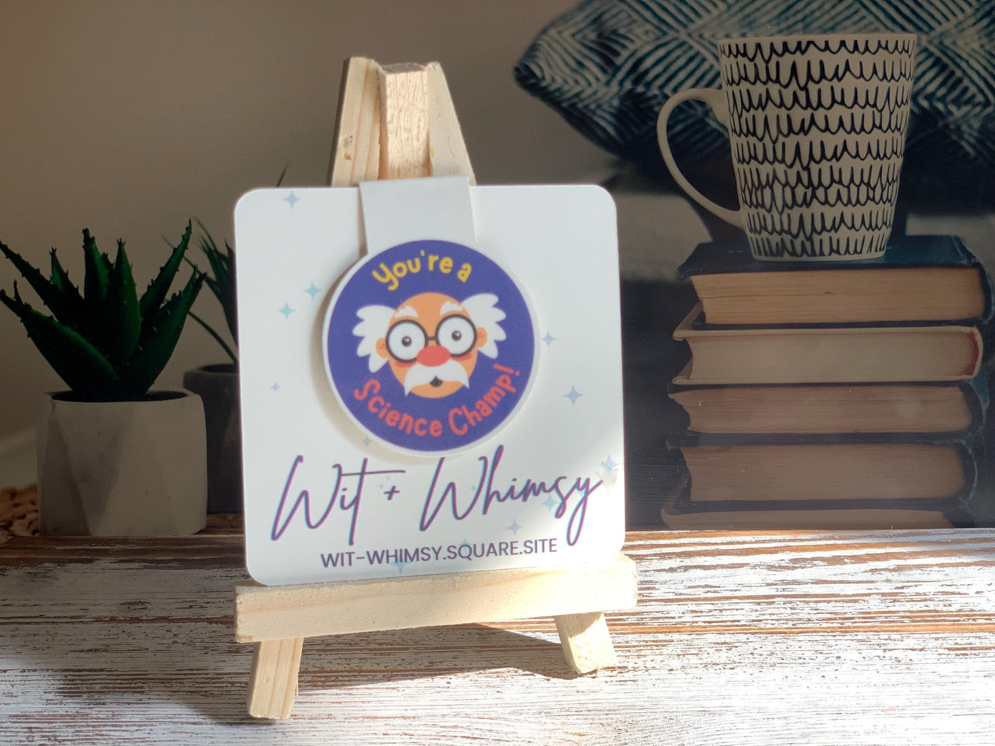 You’re a Science Champ! Magnetic Bookmark – Fun Science Gift, Teacher & Student Reward, STEM Prize, Planner / Journal Clip, Science Bookmark