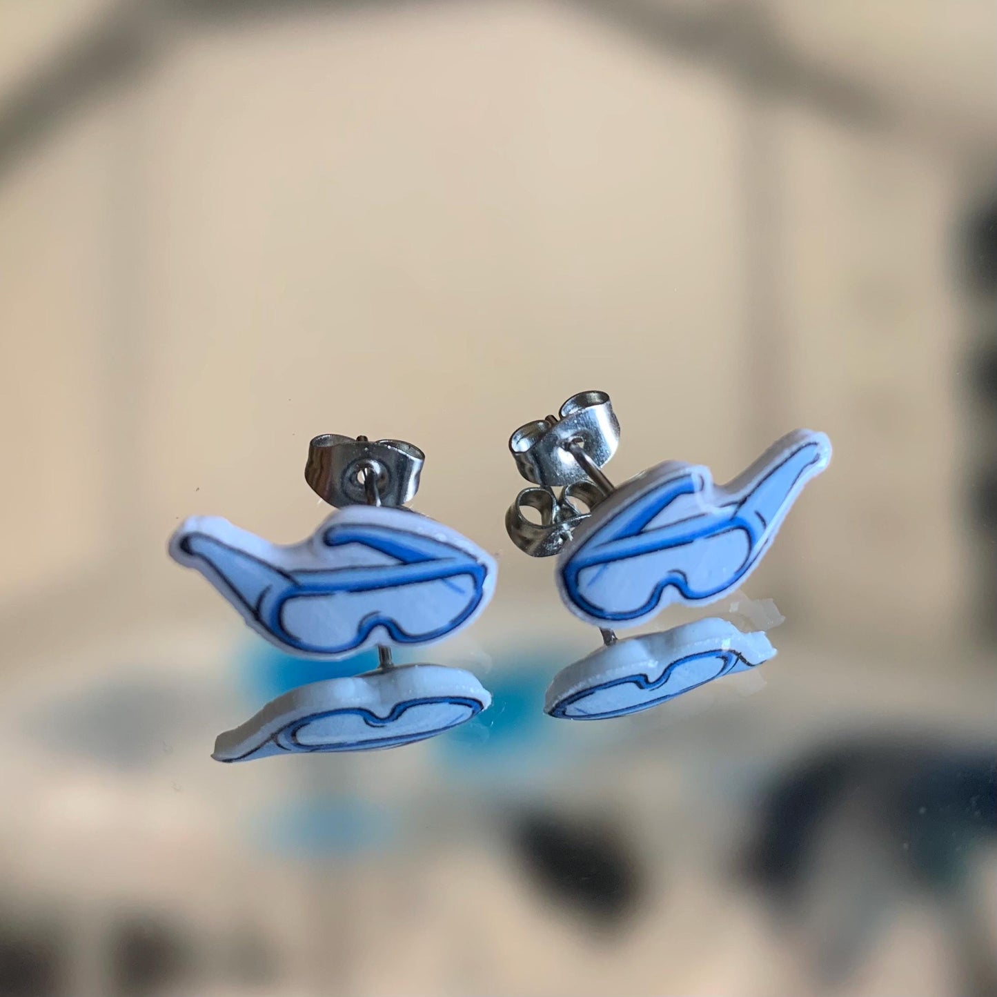 Safety Glasses Post Earrings - Fun, Unique Lab Safety Jewelry for Teachers, Students, and Science Enthusiasts, Handmade Accessories