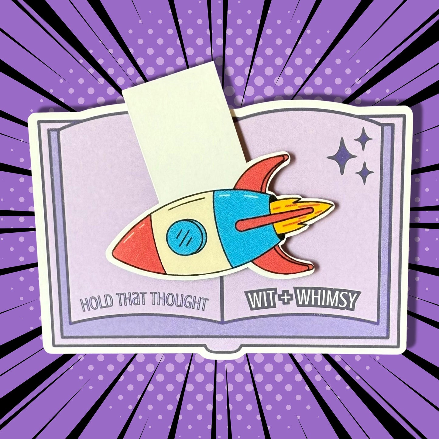 Blast Off! Rocket Ship Magnetic Bookmark – Space Lover Gift, Planner / Journal Clip, STEM Bookmark, Teacher & Student Reward, Bookish Gift