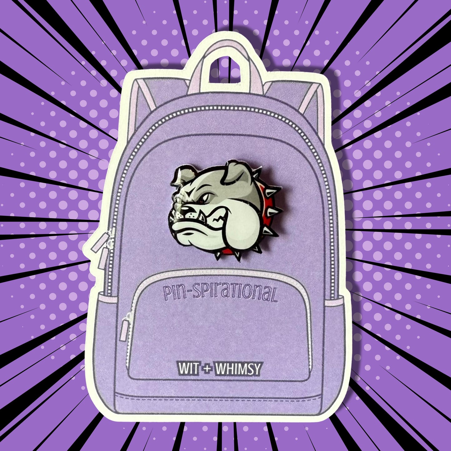 Fierce Bulldog Backpack Pin β Mascot Gift for Coaches, Teachers, Students & Fans | School Spirit Accessory for Lanyards, Bags, Jackets