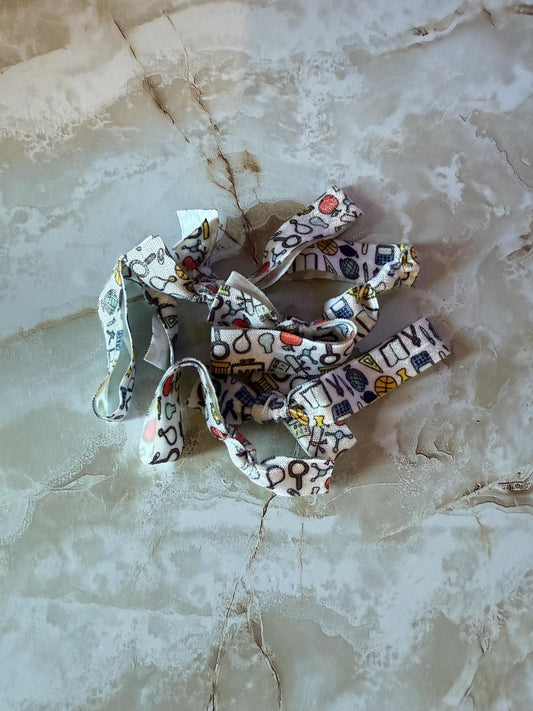 Sports & School Icons Stretch Hair Tie – No-Crease Elastic Hair Band for Teachers, Students, Athletes MVP Gifting