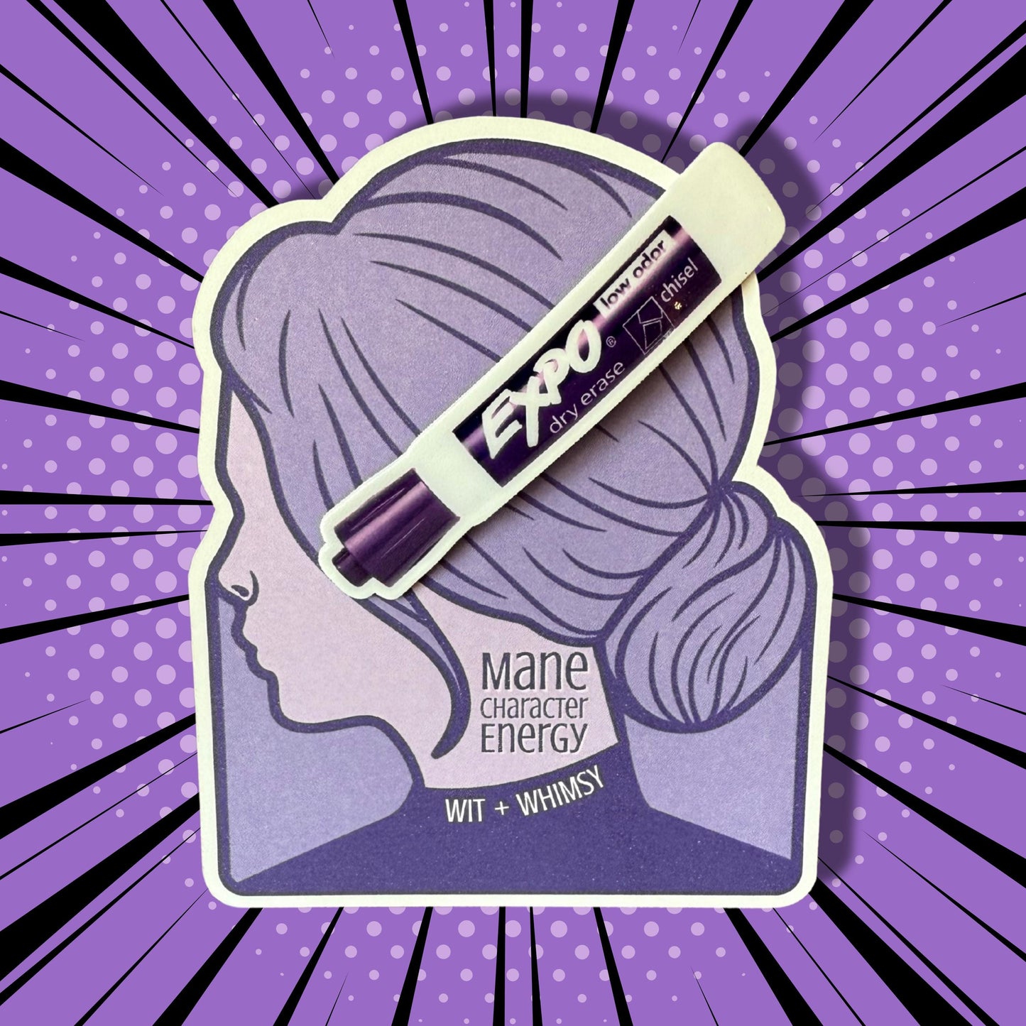 EXPO Marker Hair Barrette β Teacher Dry Erase Marker Hair Clip, Funny Teacher Accessory, Classroom Gift for Teachers, Mane Character Energy
