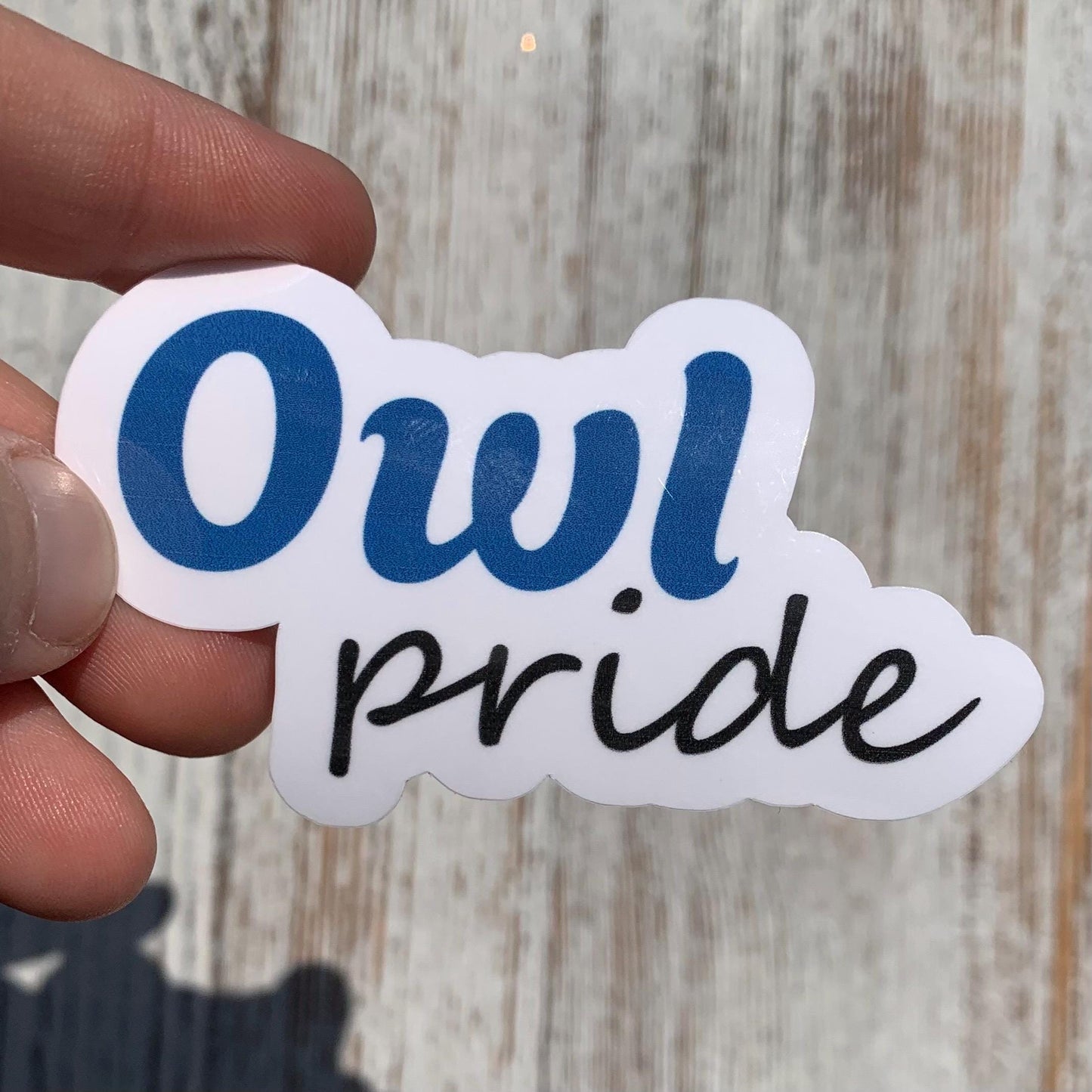 Waterproof Owl Pride 3” Die-Cut Sticker – School Spirit Decal Accessory for Water Bottles, Notebooks, Laptops, and More!