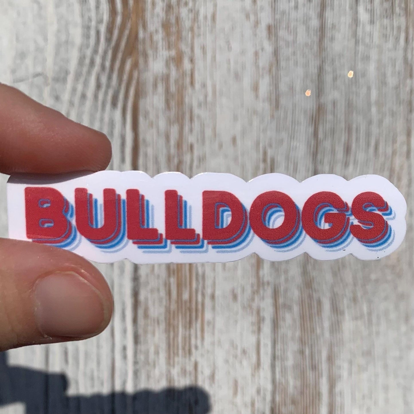 Waterproof Bulldogs 3” Die-Cut Sticker – School Spirit Decal Accessory for Water Bottles, Notebooks, Laptops, and More!