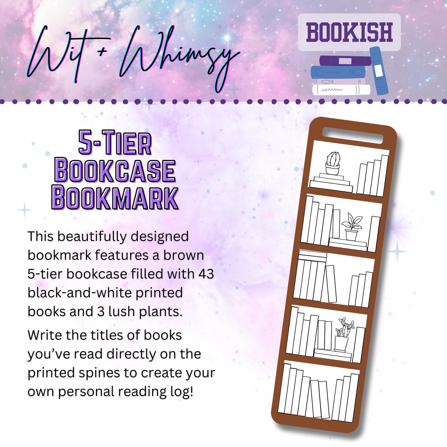 Fun, Unique 5-Tier Bookcase Bookmark – Track Your Reading with Style