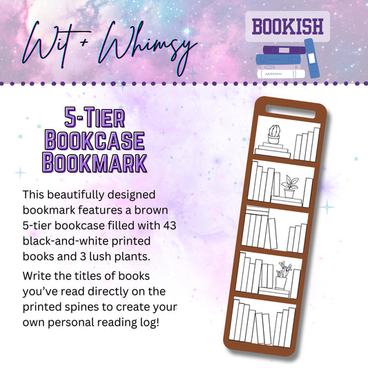 Fun, Unique 5-Tier Bookcase Bookmark – Track Your Reading with Style