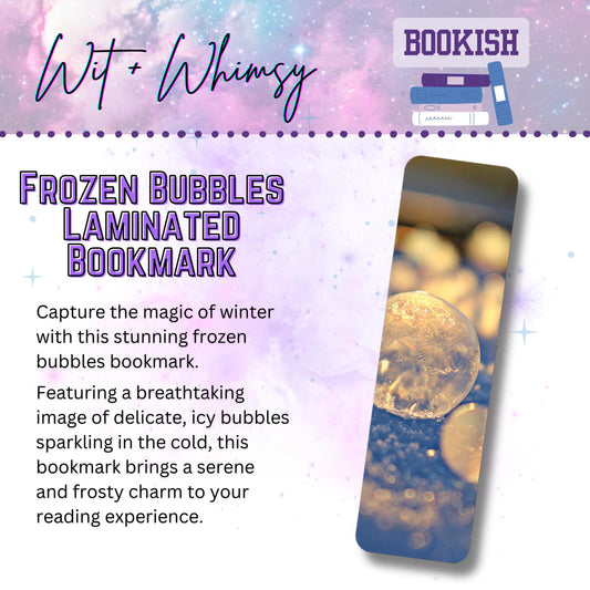 Unique Frozen Bubbles Bookmark – Laminated Winter Wonderland Bookish Gift for Readers