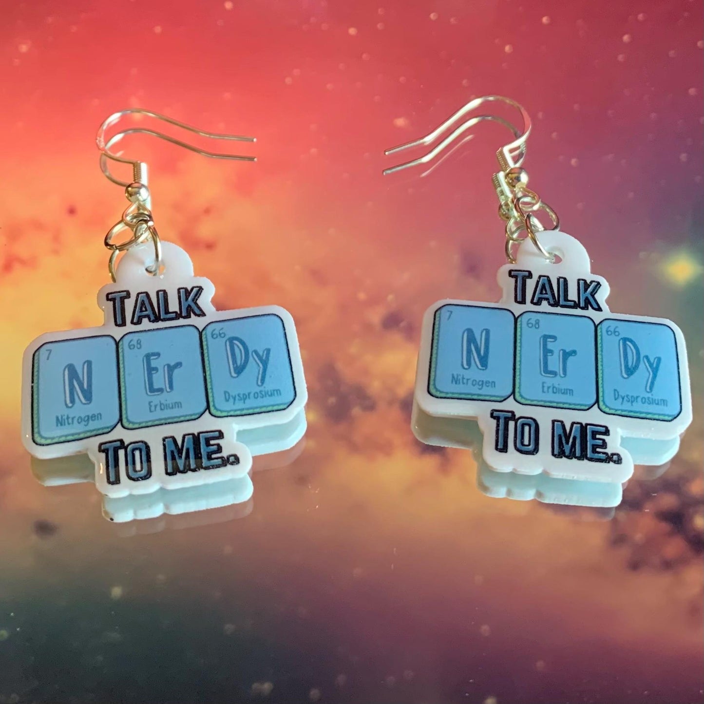 Talk Nerdy to Me Dangle Earrings - Fun Unique Chemistry Jewelry for Teachers, Students, and Science Enthusiasts Periodic Table Elements