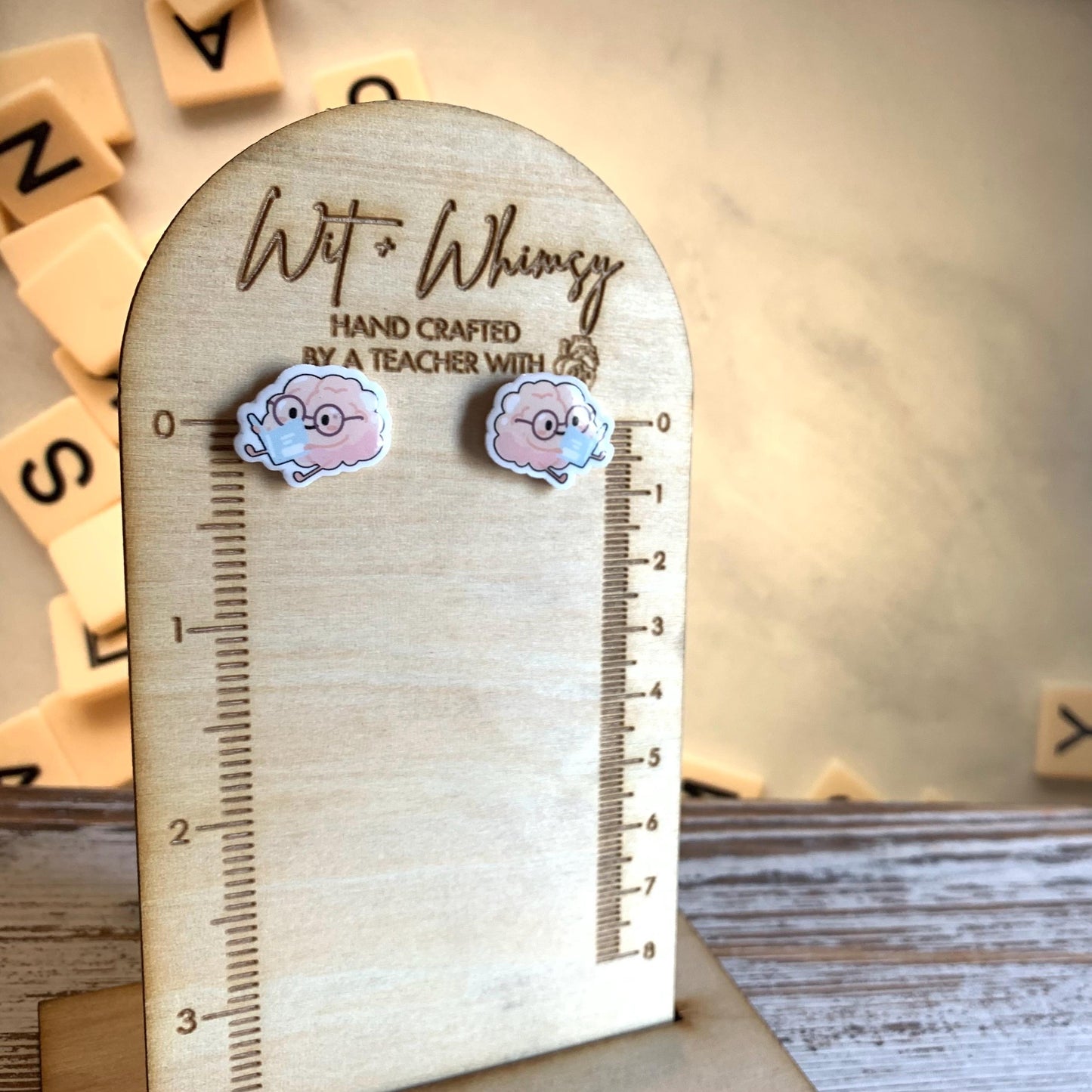 Brain Reading Newspaper Post Earrings - Fun, Unique Science Jewelry for Teachers, Students, and Book Lovers, Handmade Accessories, Studs