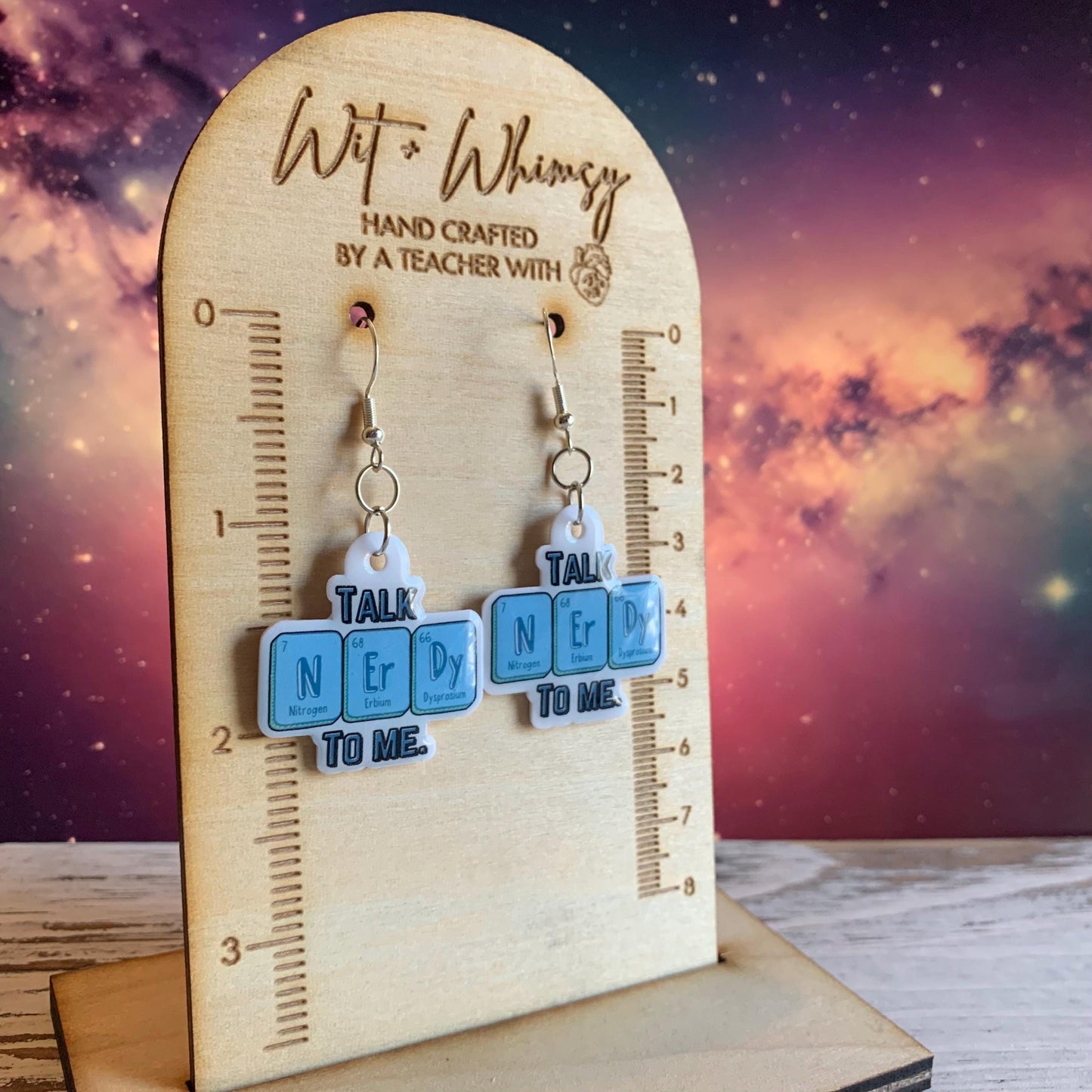 Talk Nerdy to Me Dangle Earrings - Fun Unique Chemistry Jewelry for Teachers, Students, and Science Enthusiasts Periodic Table Elements