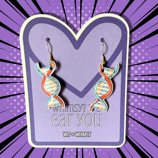Dangle DNA Earrings - Fun, Unique Science Jewelry for Teachers, Students, and STEM Enthusiasts, Handmade Accessory, Science Genetics