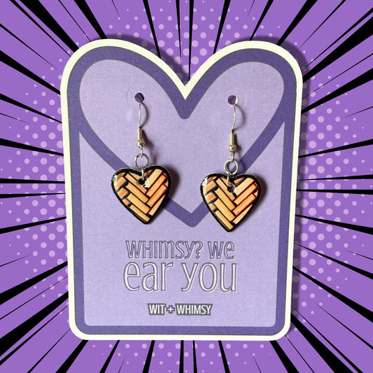 Heart-Shaped Book Edge Dangle Earrings - Fun, Unique Literary Jewelry for Book Lovers, Teachers, and Readers, Handmade Accessory