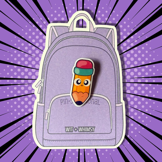 Cheeky Pencil Backpack Pin – Fun Teacher Gift, Cute Kawaii  School Supply Accessory, Classroom Flair for Lanyards, Jackets, Backpacks & More