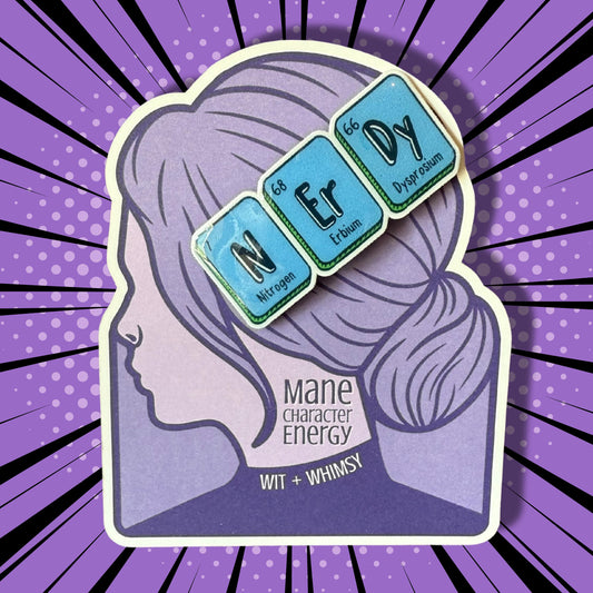 NERDY Periodic Table Hair Clip – Funny Science Barrette for STEM Teachers, Students, Back to School, Geeky Gift